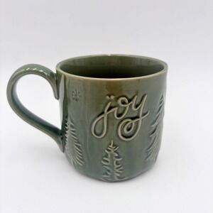 Potters Studio Green Ceramic Joy Christmas Tree Holiday Mug